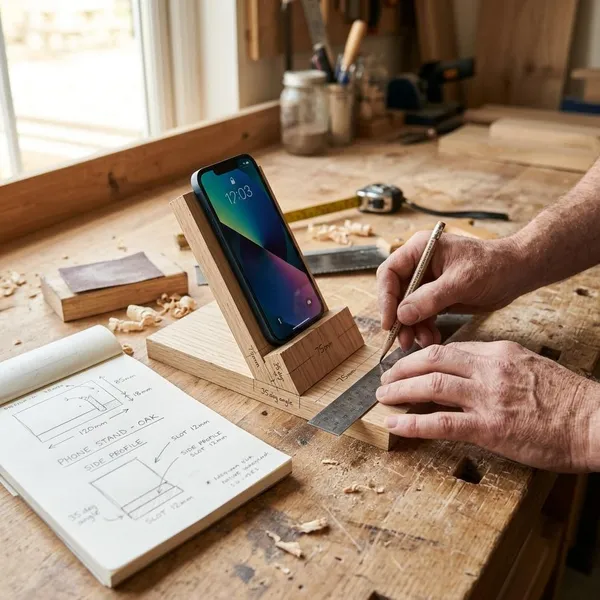 Holz Handyhalter Schritt für Schritt bauen