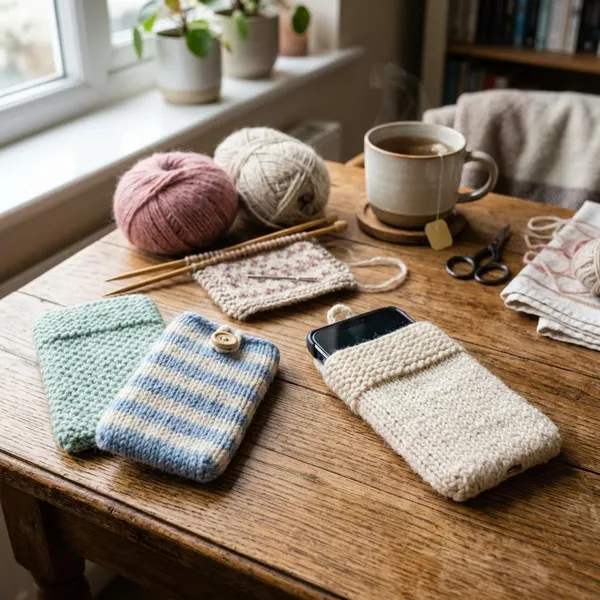 Designideen für gestrickte Handyhüllen